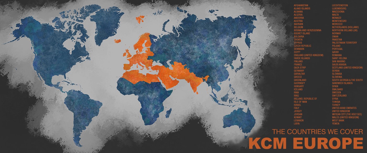 KCM Europe countries covered map image